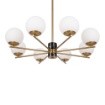 Immagine di Lampadario da Soggiorno Ottone Nero 8 Sfere Vetro Marble Maytoni