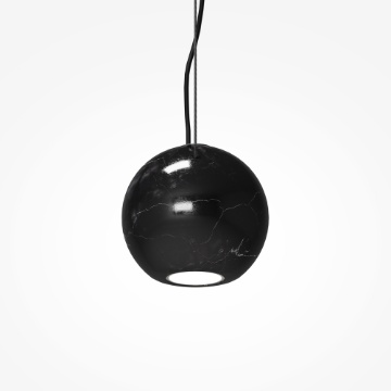 Immagine di Sospensione Sfera Effetto Marmo Nero Per Comodino Basic Maytoni