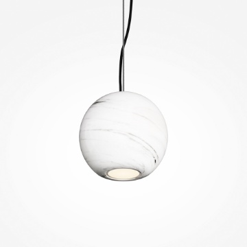 Immagine di Lampada Sfera a Sospensione Marmo Bianco Moderna Basic Maytoni
