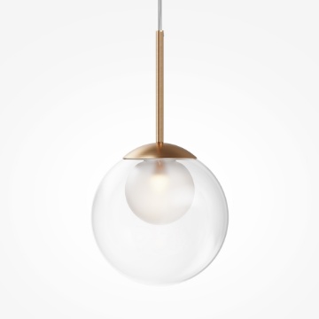 Immagine di Lampada a Sospensione Oro Sfera Vetro 20cm Basic Form Maytoni