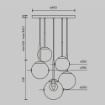 Immagine di Lampadario Basic Form Oro Sfere Vetro Trasparente per Salotto Maytoni