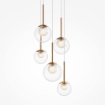 Immagine di Lampadario Basic Form Oro Sfere Vetro Trasparente per Salotto Maytoni