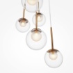Immagine di Lampadario Basic Form Oro Sfere Vetro Trasparente per Salotto Maytoni