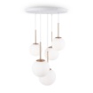 Immagine di Lampadario Bianco Oro Sfere Vetro Per Soggiorno Basic Form Maytoni