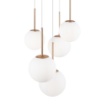 Immagine di Lampadario Bianco Oro Sfere Vetro Per Soggiorno Basic Form Maytoni
