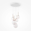 Immagine di Lampadario Bianco Oro Sfere Vetro Per Soggiorno Basic Form Maytoni