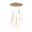 Immagine di Lampadario Oro Cascata Sfere Vetro Bianco Basic Form Maytoni