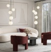 Immagine di Lampadario Oro Cascata Sfere Vetro Bianco Basic Form Maytoni