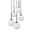 Immagine di Lampadario Soggiorno Nero Con 5 Sfere Bianche Basic Form Maytoni