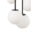 Immagine di Lampadario Soggiorno Nero Con 5 Sfere Bianche Basic Form Maytoni