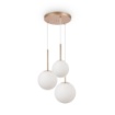 Immagine di Lampadario Rotondo Oro Tre Sfere Bianche Basic Form Maytoni