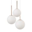 Immagine di Lampadario Rotondo Oro Tre Sfere Bianche Basic Form Maytoni
