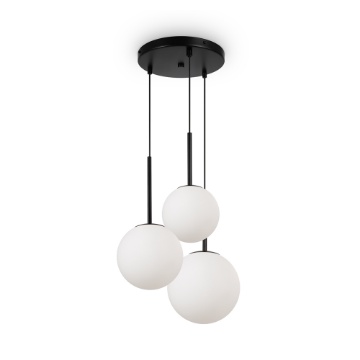 Immagine di Lampadario Maytoni Basic Form Nero Moderno Tre Sfere Vetro Bianco E14