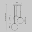 Immagine di Lampadario Maytoni Basic Form Nero Moderno Tre Sfere Vetro Bianco E14