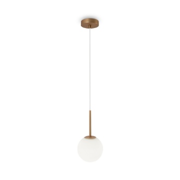 Immagine di Lampada Oro Sospensione Sfera Bianca 15cm Basic Form Maytoni