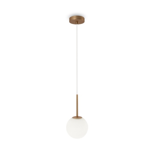 Immagine di Lampada Oro Sospensione Sfera Bianca 15cm Basic Form Maytoni