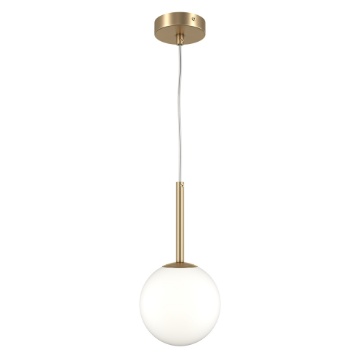 Immagine di Lampada a Sospensione Oro Palla Vetro Bianco 20cm Maytoni Basic Form