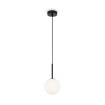 Immagine di Sospensione Piccola Nera Vetro Bianco Sfera 15 cm Basic Form Maytoni