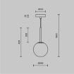 Immagine di Sospensione Sfera Vetro Bianco Basic Form Nero Maytoni