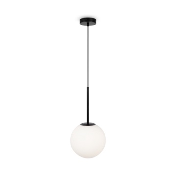 Immagine di Sospensione Sfera Vetro Bianco Basic Form Nero Maytoni