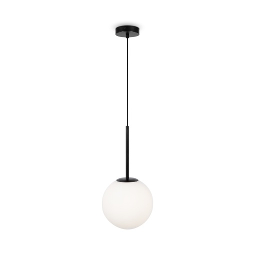 Immagine di Sospensione Sfera Vetro Bianco Basic Form Nero Maytoni