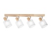 Immagine di Plafoniera Binario Legno con Faretti Metallo Bianco Twinset Fan