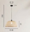 Immagine di Lampadario Cupola Bamboo Intrecciato Fan Europe