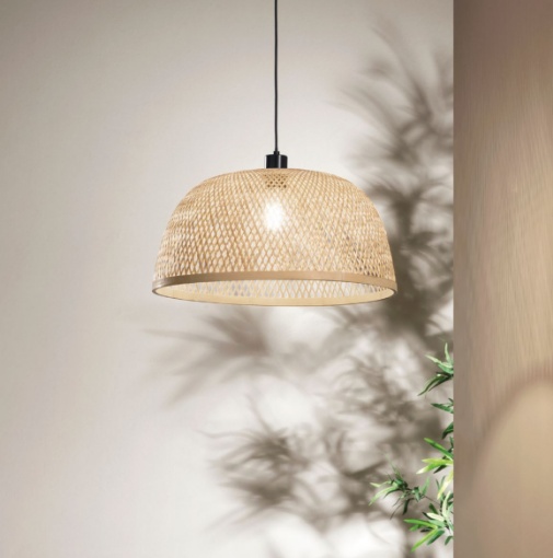 Immagine di Lampadario Cupola Bamboo Intrecciato Fan Europe