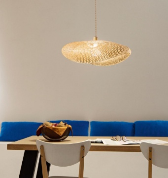 Immagine di Lampadario a Sospensione in Bambù Kayak Fan 1xE27