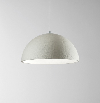 Immagine di Lampadario Rotondo Per Tavolo Verde Effetto Cemento Xenia Fan