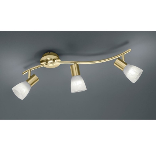 Immagine di Faretto Da Soffitto 3 Luci Orientabile Levisto Ottone Trio Lighting