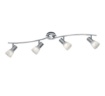Immagine di Lampada da Soffitto Faretti Orientabili Vetro Levisto Nichel Trio