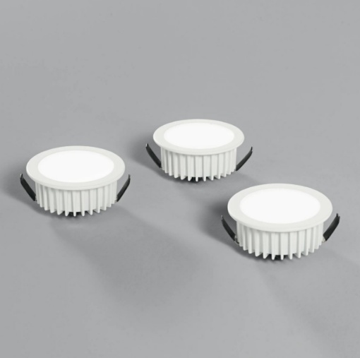 Immagine di Kit 3 Faretti Da Incasso Rotondi 7 cm Led 3x5w 4000k Fusion Bianco Intec Light