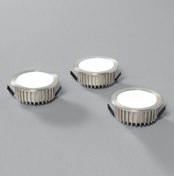Immagine di Kit 3 Faretti Da Incasso Rotondi Nichel 7 cm Led 3x5w 4000k Fusion Intec Light