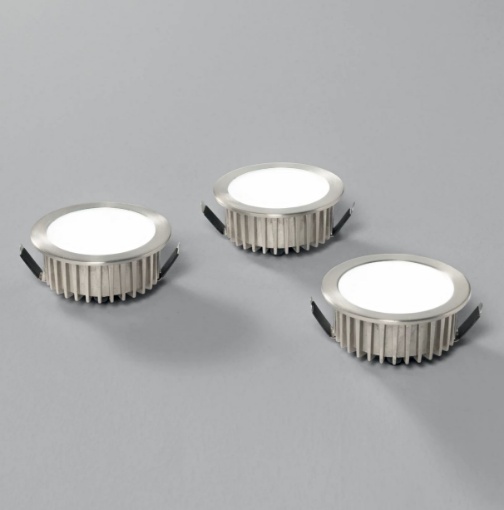 Immagine di Kit 3 Faretti Da Incasso Rotondi Nichel 7 cm Led 3x5w 4000k Fusion Intec Light