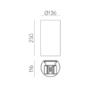 Immagine di Applique Cilindro Bianco Kowa IP65 Biemissione Led CCT Interno Esterno ACB