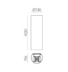Immagine di Applique Kowa 40cm Cilindro Bianco Led CCT Fasci Regolabili ACB IP65