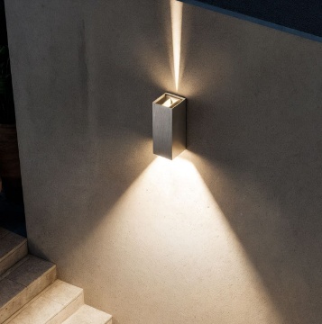 Immagine di Applique Esterno Grigio Alluminio Led 11w 2700k 3000k IP65 Lumo ACB