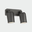 Immagine di Lampada Esterna Parete Soffitto Due Faretti Orientabili Antracite IP65 Gaia ACB