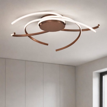 Immagine di Plafoniera Moderna Marrone Soffira Led 80W 3000k Dimmerabile Ondaluce