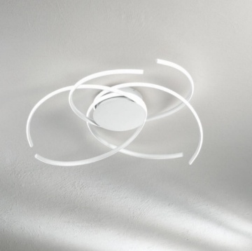 Immagine di Plafoniera Bianca Ondaluce Soffira Led Dimmer 72w 3000k Per Soggiorno