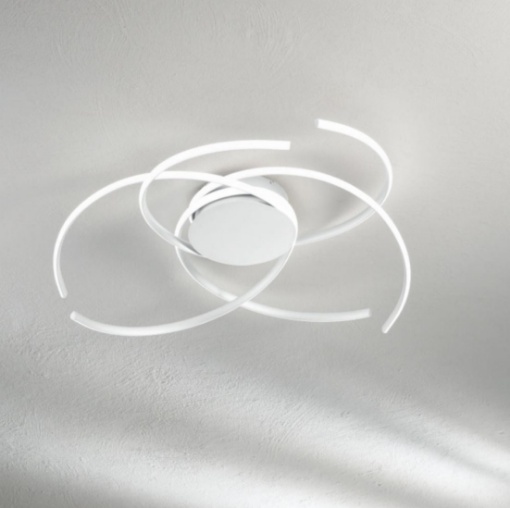 Immagine di Plafoniera Bianca Ondaluce Soffira Led Dimmer 72w 3000k Per Soggiorno