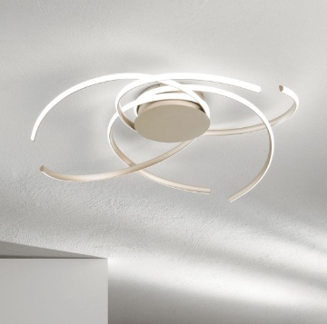 Immagine di Plafoniera Moderna Soffira Oro Led 72w 3000k Ondaluce