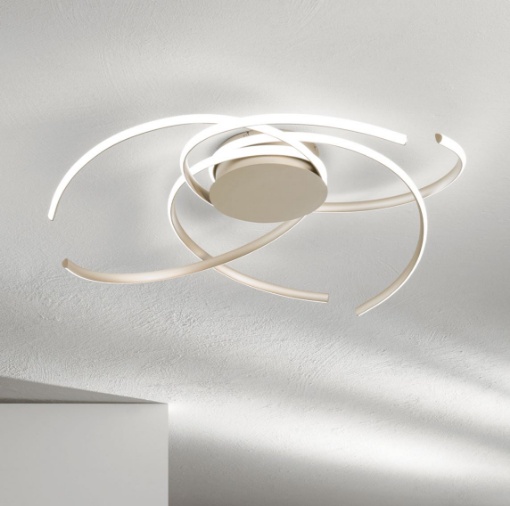 Immagine di Plafoniera Moderna Soffira Oro Led 72w 3000k Ondaluce