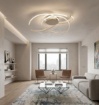 Immagine di Grande Plafoniera Moderna Oro Led Dimmerabile 80w Soffira Ondaluce