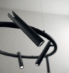 Immagine di Lampadario Circolare Nero Con Faretti Orientabili Led 3000k Dimmer Teddy Ondaluce