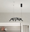 Immagine di Lampadario Circolare Nero Con Faretti Orientabili Led 3000k Dimmer Teddy Ondaluce