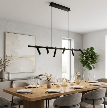 Immagine di Lampadario Teddy Nero Faretti Orientabili Led 3000k Per Tavolo Ondaluce