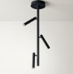 Immagine di Plafoniera Verticale Nera con Faretti Direzionabili Led Dimmer Teddy Ondaluce