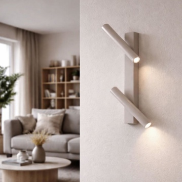 Immagine di Applique Tortora Due Luci Orientabili Dimmerabile 3000k Ondaluce Teddy